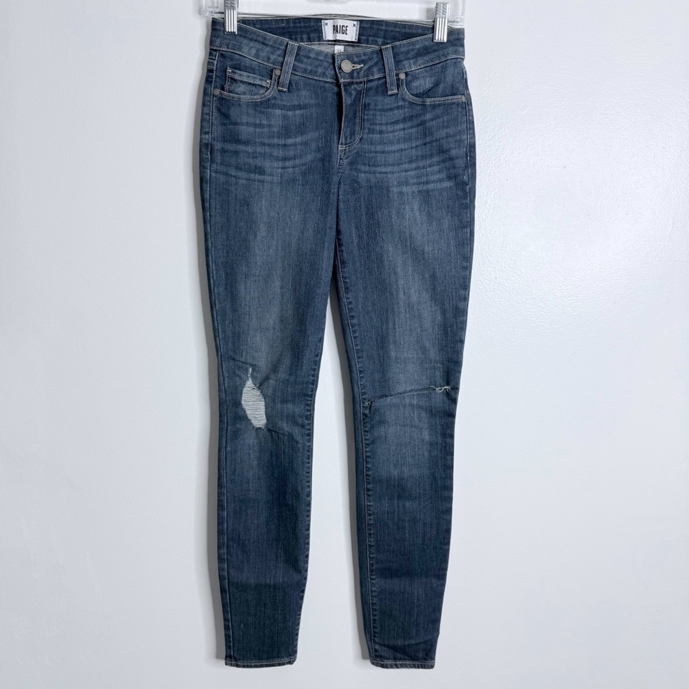 Paige Verdugo Ultra Skinny Ripped Distressed Blue Size 25
